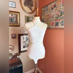 Abercrombie + Fitch Side cutout halter bodysuit